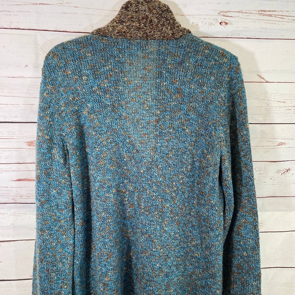 SOLD Christopher & Banks Blue & Brown Weave Sweater NWOT - Picture 10 of 13